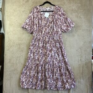 NEW Beach Lunch Lounge XL Dress Tiered Cottagecore Tassel Boho NWT